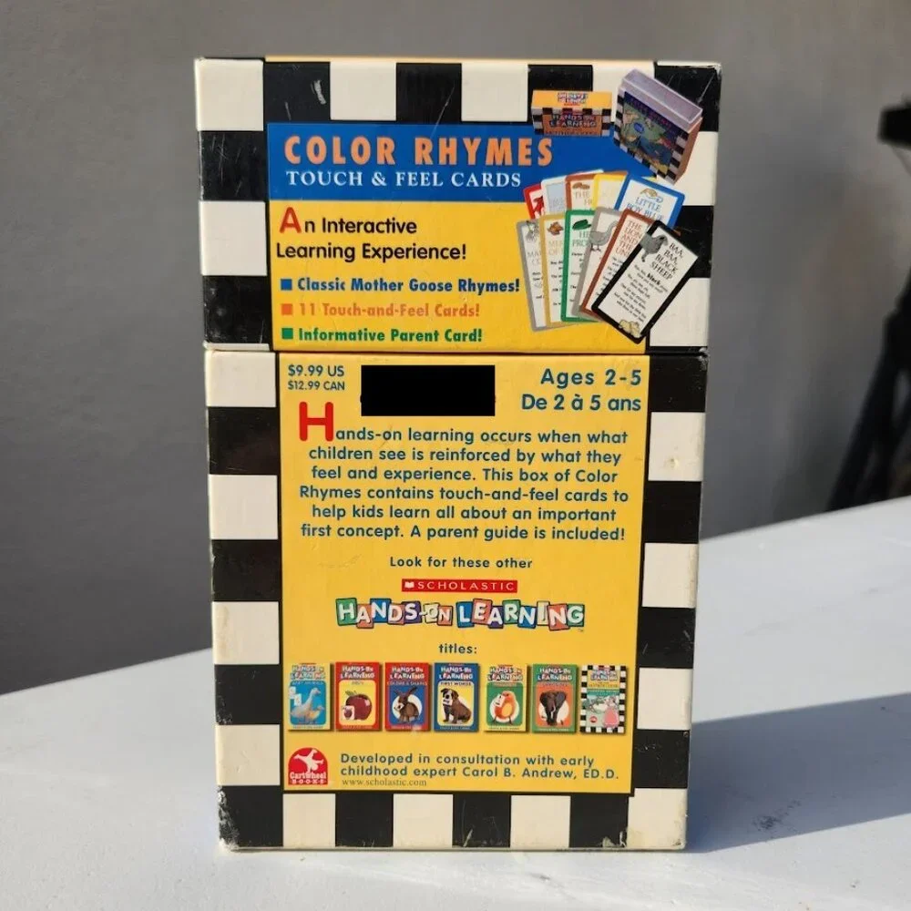 VINTAGE Mother Goose Color Rhymes Scholastic Hand-On Learning Flash Cards School